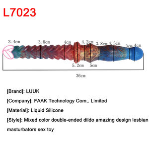LUUK Ambilight <span class=keywords><strong>consolador</strong></span> de dos cabezas patrón de espina de pescado tapón anal juguetes sexuales para lesbianas vagina larga anal <span class=keywords><strong>Consolador</strong></span> de masturbación de <span class=keywords><strong>doble</strong></span> <span class=keywords><strong>uso</strong></span> - Product Image 6