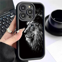 Coque de téléphone portable antichoc en TPU avec motif lion et objectif photo style échelle pour Samsung Galaxy A07 A17 A56 S26 Ultra