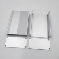 Casing Aluminium 6063 Ekstrusi dengan Heatsink, Anodisasi Perak, untuk PCB Elektronik, Instrumen, dan Mini PC