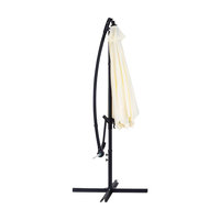 New Cream 10 pi. Parapluie en porte-à-faux extérieur imperméable à l'eau Garden Banana avec pare-soleil sous-marin