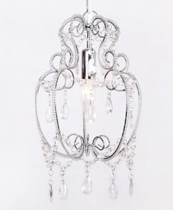 Lampe suspendue en métal blanc en forme de têtard, mini lustre en verre cristal, éclairage pour chambre d'enfant, chambre des enfants NS-120147W - Product Image 2