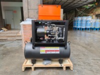 Compresseur d'air à vis portable, silencieux, lubrifié, refroidi par air, avec réservoir de 90 L, 220 V, 50/60 Hz, 5,5 kW, 7,5 CV, monophasé