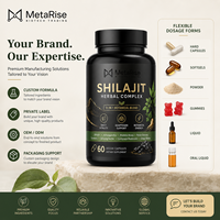 Capsules de Shilajit pour adultes, marque privée OEM, nutrition minérale, bien-être quotidien, complément alimentaire, capsules dures, 60 unités