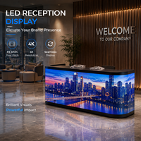 Comptoir d'accueil incurvé LED P2.5, écran d'affichage haute définition 4K pour hall d'hôtel, bureau d'entreprise, usage commercial