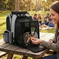Sac à dos extensible pour transport d'oiseaux, écureuils et aigrettes - Sac de voyage pliable en nylon Oxford pour animaux de compagnie avec rideau d'ombrage
