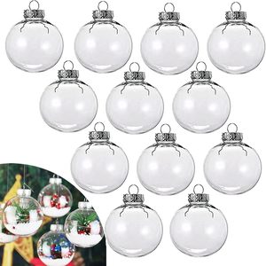 Décorations de sapin de Noël : boules de Noël transparentes, décorations suspendues de Noël : boules transparentes en plastique - Product Image 5