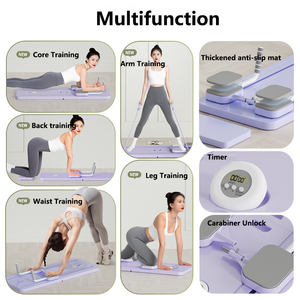 LADYGLOW Attrezzo Multifunzionale per Esercizi Addominali e Core, Pilates Reformer Pieghevole per Casa con Tappetino per Ginocchia e Timer - Product Image 5