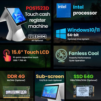 POS-системы «Все в одном» черного цвета с сенсорным экраном, Windows I5, розничный терминал, POS-терминал для точек продаж, кассовый аппарат для ресторанов