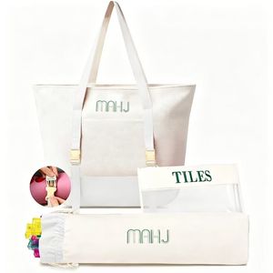 Set Organizzatore di Lusso per Mahjong, Borsa Grande Portatile con Design Floreale e Stampa di Lettere per Casinò e <span class=keywords><strong>Gioco</strong></span> <span class=keywords><strong>d</strong></span>'<span class=keywords><strong>Azzardo</strong></span> - Product Image 6