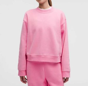 Wholesale High Quality Solid Color Crewneck Hoodie Pullover Oversized Embroidered Women <b>Jumper</b> Boxy Crew Neck Sweatshirt Custom - Product Image 2