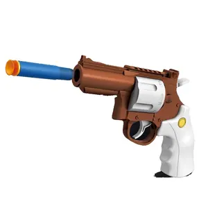 Wholesale Simulation Diy Shell Ejecting Toy Accessories Gun Pistol Soft Bullet Revolver Launch Gun for kids