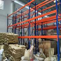 Étagère de stockage de palettes lourdes pour entrepôt, en acier thermolaqué bleu et orange, pour entrepôt logistique