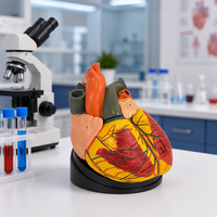 Modelo Anatómico de Corazón Jumbo Ampliado 4 Veces, Modelo de Enseñanza de Ciencias Médicas y Biológicas Humanas, Material de PVC para Escuelas