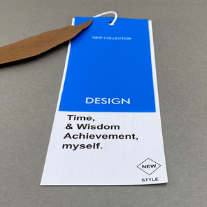 Etiqueta colgante de papel de lujo con logotipo impreso personalizado de alta calidad y <span class=keywords><strong>precio</strong></span> más bajo, con cordón para ropa - Product Image 1