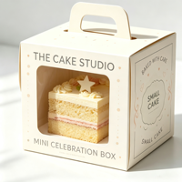 Caja de Cartón Reciclable para Panadería con Ventana Transparente, Diseño Autoensamblable, Tamaño Personalizable para Empaque de Pastel de Mousse