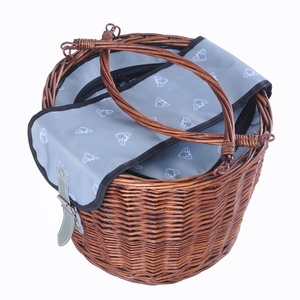 Venta directa de fábrica, cesta de <span class=keywords><strong>picnic</strong></span> de mimbre, juego de cesta de almuerzo de sauce con hebilla de cuero genuino, forro Oxford para <span class=keywords><strong>4</strong></span> <span class=keywords><strong>personas</strong></span> - Product Image 6