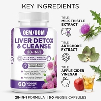 Kapsul Kesehatan Hati Private Label Milk Thistle Artichoke Cuka Apel 28-in-1 Suplemen Diet OEM ODM