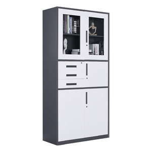 Armoire à dossiers en acier moderne, armoire à documents, armoire d'archives ; armoire en tôle d'acier épaissie, design minimaliste moderne pour le bureau - Product Image 2