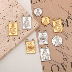 Pendentifs religieux en acier inoxydable à double trou, Vierge <span class=keywords><strong>Marie</strong></span> Catholique, Notre-Dame <span class=keywords><strong>de</strong></span> Guadalupe, Breloques Vierge <span class=keywords><strong>Marie</strong></span>, Fournitures <span class=keywords><strong>de</strong></span> bijoux, Cadeau religieux - Product Image 3