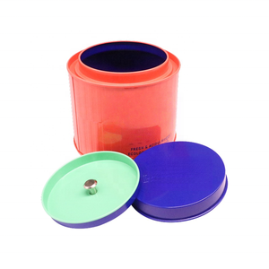 Weißblechdose mit Innendeckel und Gestapeltem Boden für Tee, Lebensmittelgeeignete Runde Eisenbox - Product Image 1