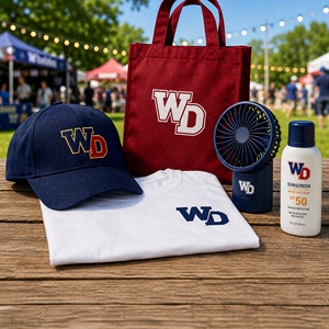 Custom Logo Promotional Giveaways Gift Set Cap <strong>T</strong> <strong>Shirt</strong> Tote Bag Fan Sunscreen Bulk Wholesale Corporate Event Souvenir Custom - Product Image 1