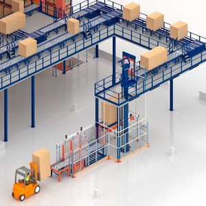 Transportador de elevación de una sola columna personalizado Elevador alternativo continuo de elevación vertical Línea de producción de circulación automatizada - Product Image 5