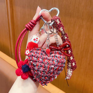 Llavero Colgante <span class=keywords><strong>de</strong></span> Lujo Hecho a Mano DIY con Pequeño Lazo Aromático y Corazón Brillante, Elegante Adorno para Bolsos y Regalo - Product Image 6