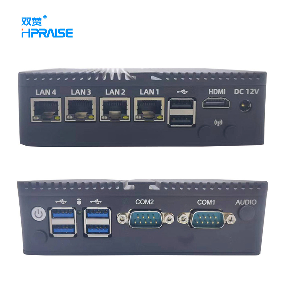 Горячая Распродажа! inter J4125 J1900 безвентиляторный 6 USB 4 LAN промышленный встроенный nuc мини-ПК для VPN маршрутизатора