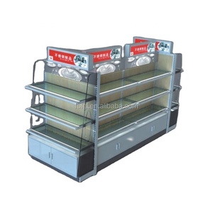 Estantes de exhibición de frutas y verduras, estante de madera resistente para supermercado - Product Image 1