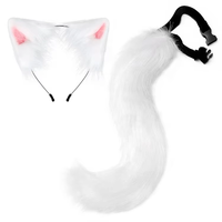 2025 Offre Spéciale Halloween mascarade Cosplay fête fausse fourrure renard fourrure queue Therian queues loup chat oreilles et queue ensemble