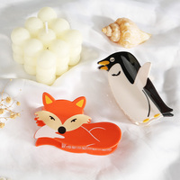 Idée cadeau en gros : Nouveauté créative, pinces à cheveux en PVC 3D en forme d'animaux, forte tenue, antidérapantes, avec logo personnalisé