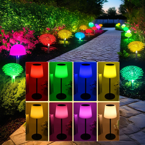 Vườn thủy tinh trang trí đầu giường Dimmable LED ánh sáng năng lượng mặt trời đèn bàn - Product Image 5