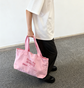 刺繍ロゴ入り、ファッションベージュシルクプリント、カスタムオーバーサイズ、ライフスタイル、スポーティ、厚手、食料品用キャンバスバッグ、再利用可能、エコ - Product Image 3