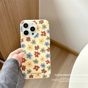 ขายส่งเคสโทรศัพท์ลายภาพวาดดอกไม้สไตล์วินเทจเกาหลีแบบสองชั้นสำหรับ iPhone 17 Pro Max 16 15 14 13 - Product Image 3