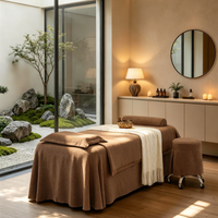 Housse de lit de spa kaki, drap de table de massage uni doux, ensemble de housses de table de massage pour salon de beauté