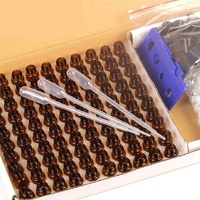 100 pièces chaque boîte bouteilles de rouleau de paquet de 1ml échantillons flacon verre bouteilles à roulettes avec boule de rouleau en métal bouteilles compte-gouttes ouvreur