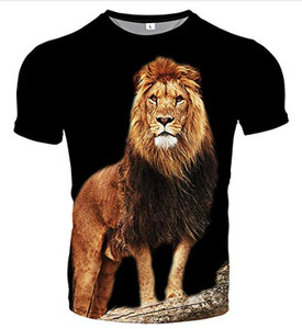 Deep Men <span class=keywords><strong>Plus</strong></span> Size <span class=keywords><strong>tigre</strong></span> <span class=keywords><strong>lion</strong></span> impression 3d t-shirt homme enfant eau couleur <span class=keywords><strong>tigre</strong></span> à manches courtes 3D t-shirts - Product Image 2