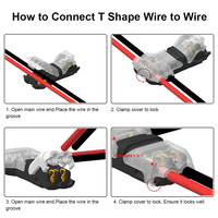 Connecteur rapide de type T à 1 broche pour câble, sans dénudage, raccord rapide pour câble d'alimentation 6A