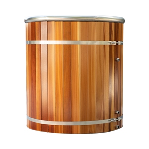 Sauna extérieur et bain froid en bois de cèdre rouge commercial avec système de refroidissement par chiller - Product Image 2
