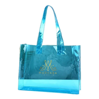 Sac fourre-tout unisexe de luxe décontracté en PVC transparent personnalisé, durable, imperméable, grande capacité, avec chaînes, pour la plage, les chaussures et le shopping
