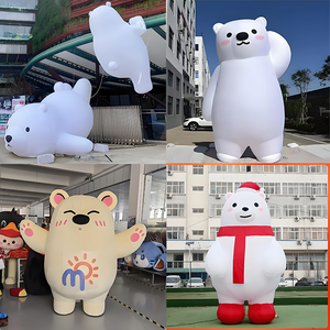 Moonloop Rising Light Teddy, grande figurine gonflable géante en forme d'ours de dessin animé avec logo, sensation douce, finition mate, pour publicité - Product Image 4