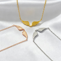 Collier délicat avec pendentif aile d'ange multicolore en acier inoxydable, bijou tendance pour femme, cadeau