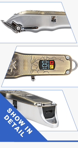 専用ラベル新しい理髪ヘアトリマーコードレスLCDディスプレイ金属高速男性プロ用電気ヘアクリッパー - Product Image 2