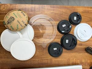 Couvre-bols ronds jetables en papier avec couvercle en kraft imprimé pour boissons, qualité commerciale, style solide - Product Image 3