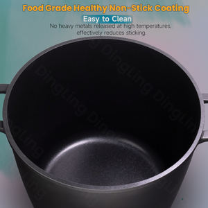 طقم أواني طهي من الألمنيوم المصبوب متعدد الاستخدامات بطلاء رخامي غير لاصق لطهي البرياني والحساء واليخنة - Product Image 3