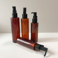 Flacon de démaquillant brun givré 100ml 120ml 150ml 200ml Flacon pompe à huile brun Flacon de lotion exfoliante