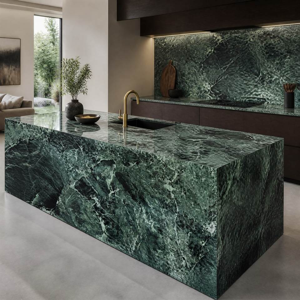 Luxury Polished Prada Green Marble Big Slab Natural Stone Bookmatch ...