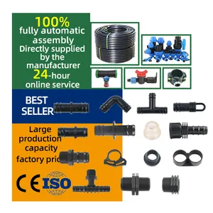 Sistema de irrigação farpado, micro sistema de irrigação por gotejamento, plástico, preto, poly, conector