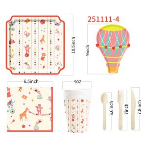 DAMAI - Decoración para Fiestas de Carnaval, Tema de Circo, Platos y Servilletas de Papel para Cumpleaños, Juego con Vasos y Pajitas para 8 Personas - Product Image 4