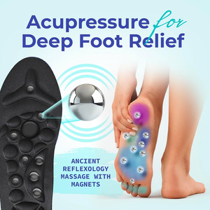 Semelle de massage magnétique en EVA avec aimants pour la thérapie des points d'acupuncture, soutien de la voûte plantaire, absorption de la transpiration, respirante, pour le drainage des méridiens - Product Image 3